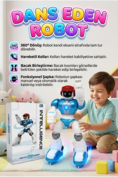 Tıfıl Toys Kumandalı Dans Eden Sesli Işıklı Müzikli 360 Derece Dönebilen Prog...