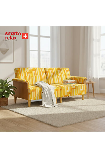 Smarto relax İstanbul İkili Koltuk 180 cm – Polyester Kumaş, Ahşap İskelet, A...
