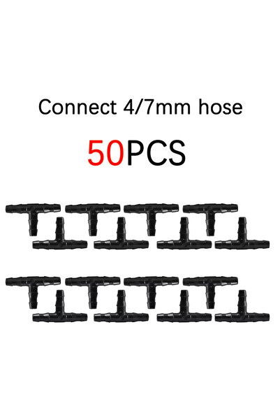 Choice 50 قطعة من موصلات ري الحدائق، وصلات على شكل حرف T بفتحة مسطحة 4/7، ملح...
