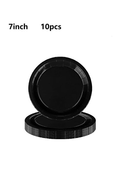 Choice1 10pcs 7in Black Themed Plates Including Plates, Napkins, Cups, Birthd...
