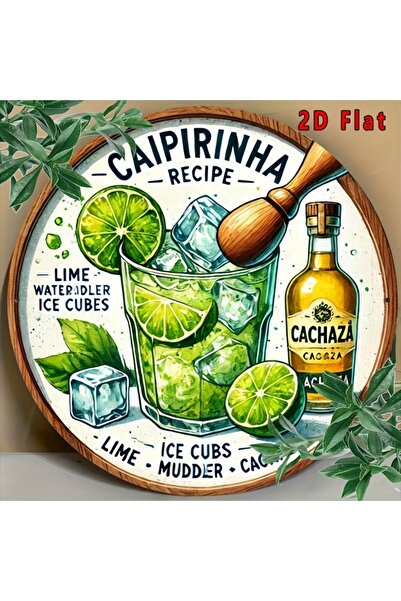 Choice Round 20X20CM TYA18766-20x20cm Vintage Caipirinha Recipe Metal Tin Sig...