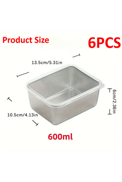 Choice 6Pcs 6-Piece Stainless Steel Food Containers Set - Leakproof & Stackab...