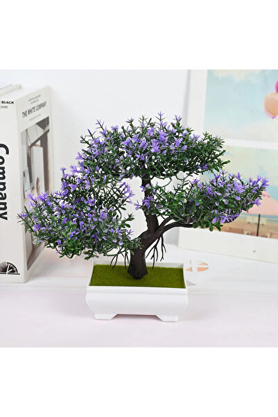 Choice purple Artificial Plants Bonsai Small Tree Pot Fake Plant Flowers Pott...