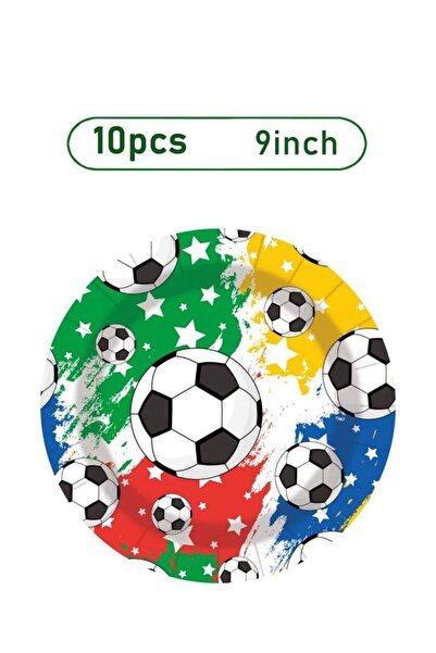choice2 10pcs 9in plate Football Theme Birthday Party Decoration Tableware Se...
