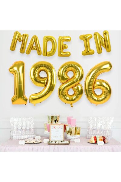 Choice golden 40th Birthday Balloons Gold Made in 1986 Balloon Banner 40th Bi...