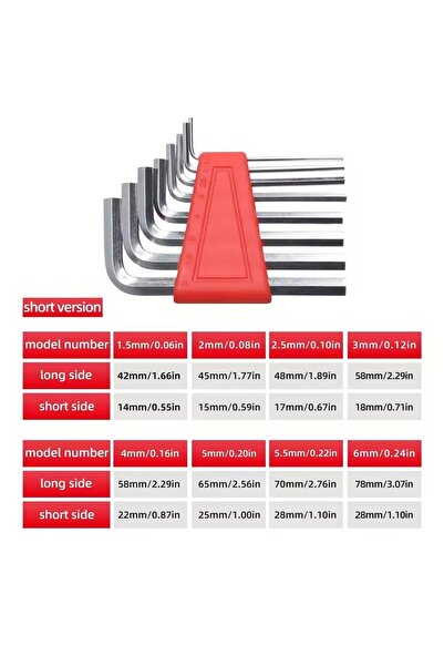 Choice1 طقم مفاتيح ألن قصيرة 8 قطع (5/8/11 قطعة) - مفاتيح متريّة وبوصة وL - م...