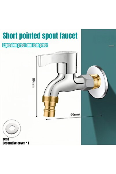 Choice Brass 1PCS Copper Mouthed Washing Machine Faucet, 1/2 Inch 4-Point, Wa...