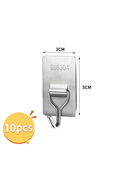 Choice1 خطافات مناشف ذاتية اللصق 50×30 ملم، 10 قطع، من الفولاذ المقاوم للصدأ ...