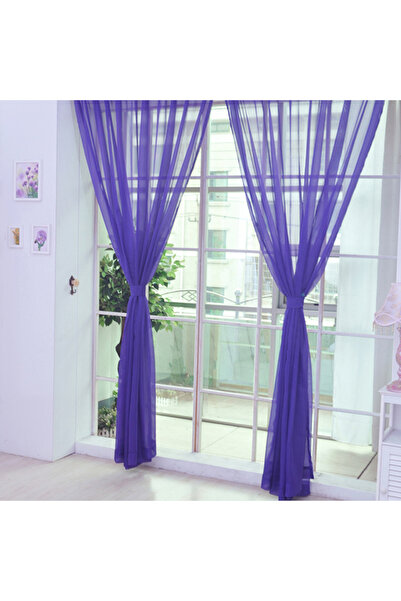 Choice8 Rod Pocket 200x98cm Purple 1 Pcs Rod Pocket Rainbow Curtain Pure Colo...