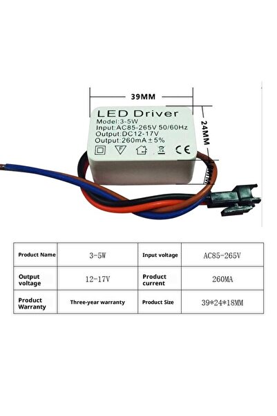 Choice5 محول طاقة LED معزول قابل للتعديل بقدرة 3 إلى 5 واط، 1-3 واط، 3-5 واط،...