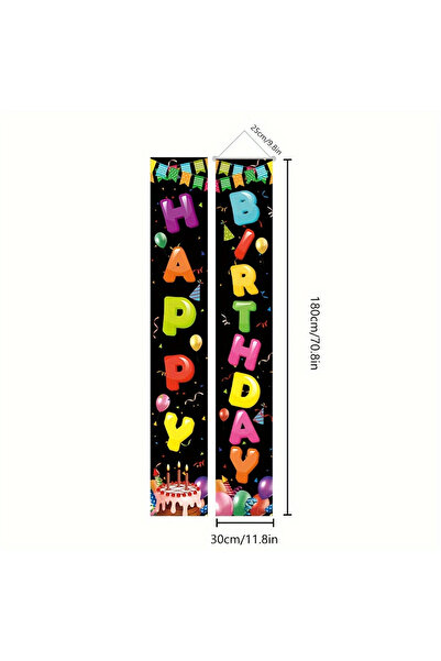 Choice 180x30cm MULTI Colorful Happy Birthday porch logo, birthday banner, Ha...