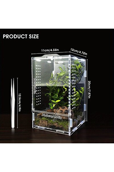 Choice A Acrylic Jumping Spider Enclosure Buckle Lock Escape Proof Reptile Fe...