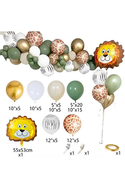 Choice Other Balloon Arch Set Jungle Animal Birthday Balloons Sage Green Numb...