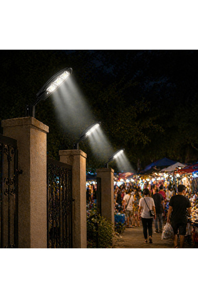 OEM ΣΕΤ 3 τεμαχίων Φωτιστικό Δρόμου με 90 LED, Ηλιακή Φόρτιση (V07)