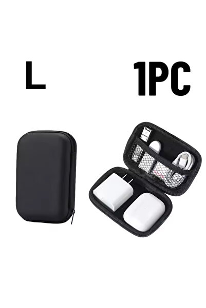 Choice1 1PC-L 1PC Reusable Black Storage Bag Multifunctional Data Cable Stora...