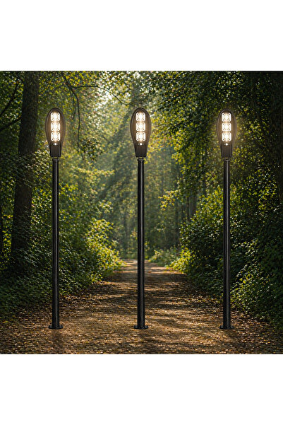 OEM ΣΕΤ 3 τεμαχίων Φωτιστικό Δρόμου με 90 LED, Ηλιακή Φόρτιση (V19)