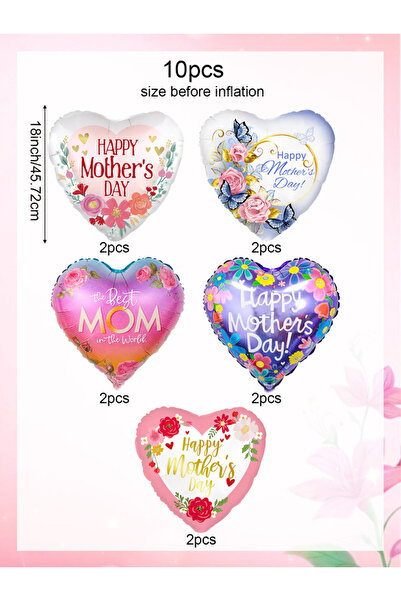 Choice 18inch 10pcs 5/10pcs English Mother's Day foil balloons, suitable for ...