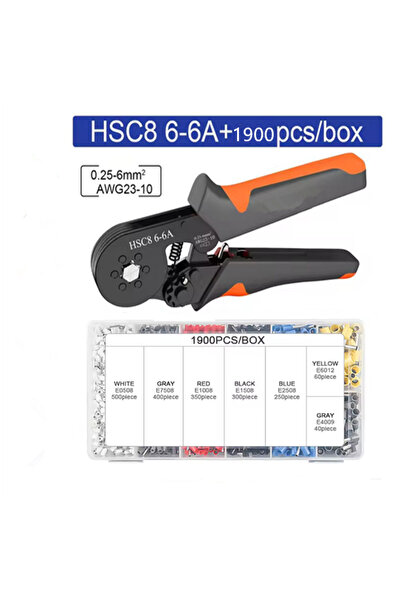 Choice5 HSC8 6-6 1900PCS Hexagonal Self-Adjustable Ratchet Ferrule Crimping T...