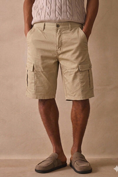 Tarz Cool Ανδρικό μπεζ σορτς Cargo – Μοντέρνο κομψό σορτς με πολλές τσέπες, ά...