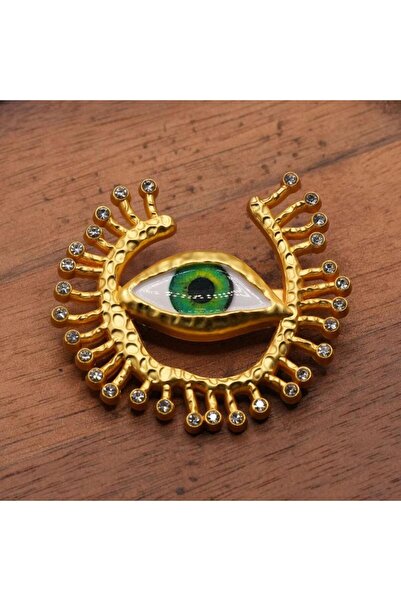 choice2 A3 Pleated Devil's Eye Brooch Alloy Keyhole Shape Glaze Luxury Badge ...