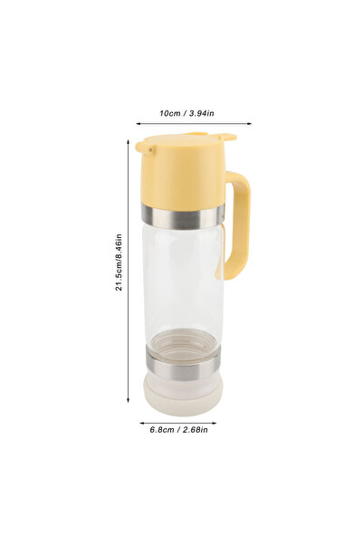 Choice1 YELLOW Honey Dispenser 350ml Clear Glass Syrup Dispenser with Handle ...