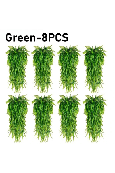 Choice1 Green-8PCS Persian Grass Simulation Wall Hanging Artificial Ferns Vin...