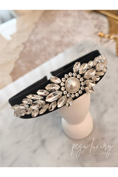 pegu baby collection ΜΑΥΡΟ ΒΕΛΟΥΔΙΝΟ ΣΤΕΦΑΝΙ ΜΕ ΚΡΥΣΤΑΛΛΙΝΕΣ ΠΕΤΡΕΣ ΕΙΔΙΚΗΣ Σ...