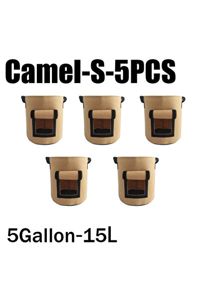 Choice4 أكياس زراعة نباتات من اللباد غير المنسوج، 3 أنماط، 5 قطع، من Camel-S،...