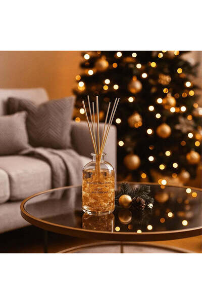 NO BRAND Χρυσός Διαχυτήρας Δωματίου με Άρωμα Τζίντζερμπρεντ – 500ml Πολυτελείας