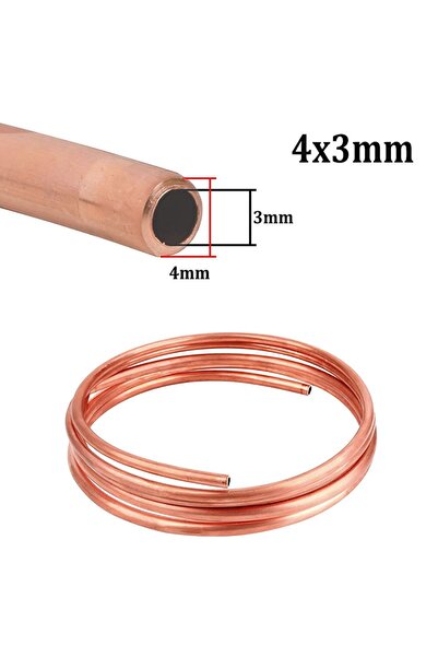 choice2 4x3mm 1Pcs Durable 1 Meter Copper Tube Coil 99.9% Pure Copper Soft T2...