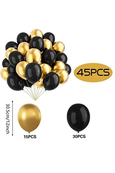 Choice Other 12Inch 12Inch/10Inch Latex Balloons, Black and Gold Balloons, Su...