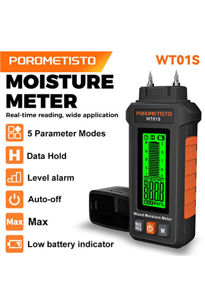 Choice WTS01S WT01S Digital Wood Moisture Meter Two Pins Hygrometer Humidity ...