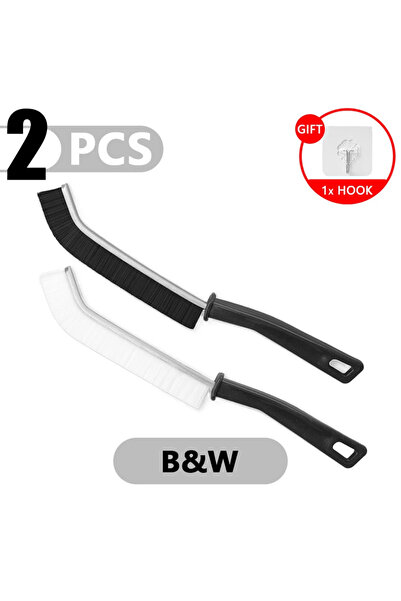 Choice1 Gap brush Black and White 2PCS Cleaning Brush for Fine Seam Corners G...