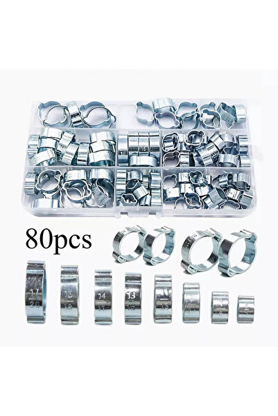 Choice 80pcs Stainless Steel Double Ear Crimp O Clips Air Fuel Hose Pipe Clam...