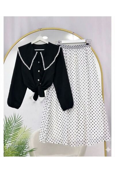 VOLT CLOTHİNG Σετ πουκάμισο με σχέδιο φλοιόδεσμου και φούστα