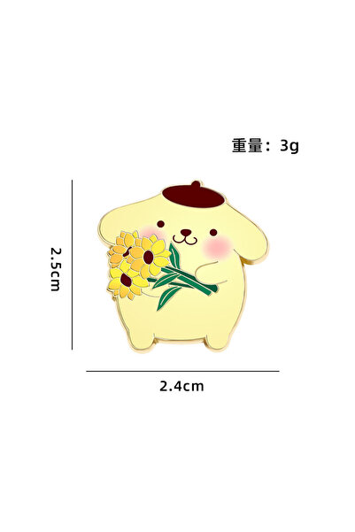 Choice Bandai Pompompurin Japanese Sanrio Cartoon Badges Cute Cinnamoroll Hel...