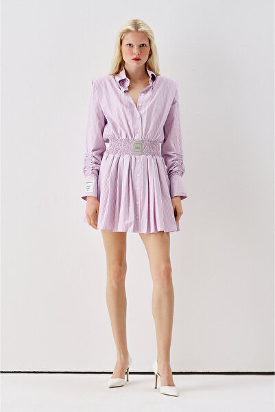 Sagaza Studio SS6165 Μίνι φόρεμα πουκάμισο με ελαστική μέση