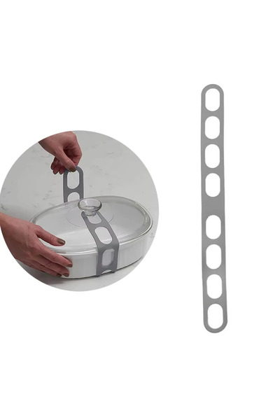 choice2 grey Silicone Lid Strap Can Be Reused Universal Pot Lid Strap Is Suit...