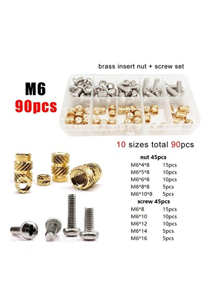 Choice7 90 قطعة من مسامير النحاس M6 بمقاسات M1.4 وM1.6 وM2 وM2.5 وM3 وM4 وM5 ...
