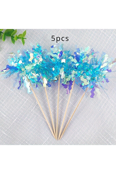 Choice1 5pcs Blue Five Pieces of Dazzling Rain Cake Plug-in Birthday Dress Up...