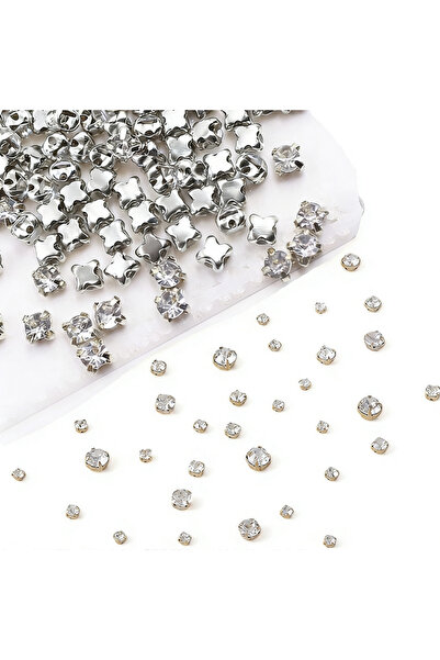 Choice 1000Pcs WHITE 600 PCS Sew on Rhinestones Sew on Crystal Gems Mental Fl...