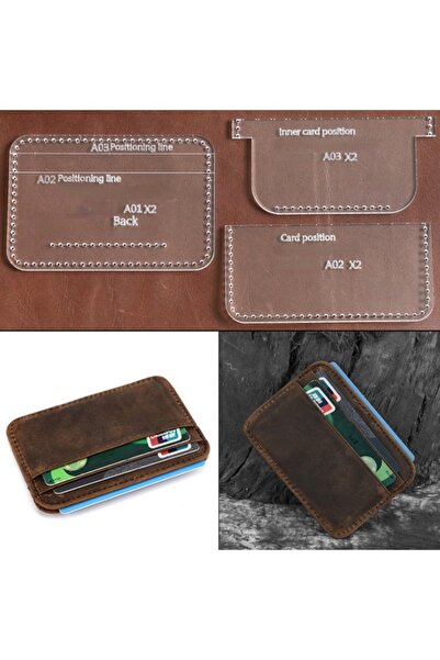 Choice 1set template 3pcs/ set Leather Handmade Craft Women Mini Card Case Po...