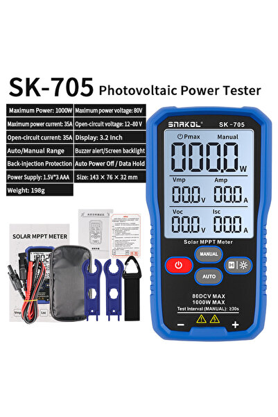 Choice SK-705 SNAKOL SK-705S 2000W Solar Panel Tester MPPT Meter Open Circuit...
