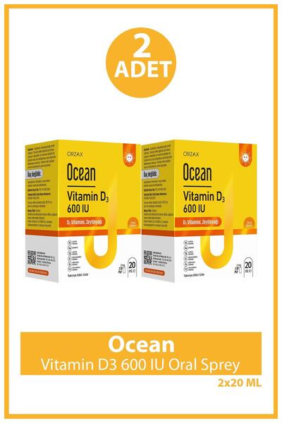 Ocean Vitamin D3 600 IU Oral Sprey 20 ml 2 Adet