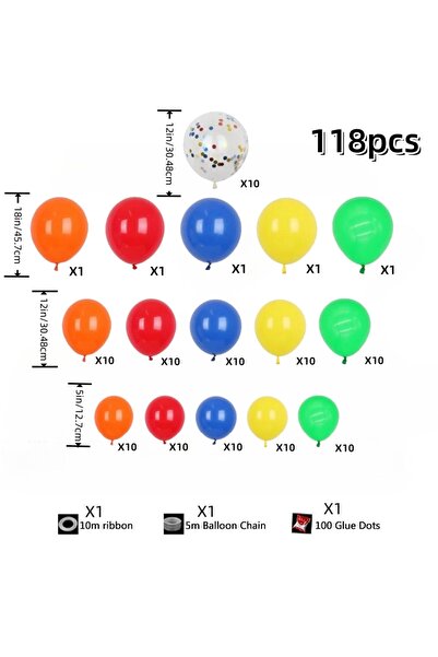 Choice As Picture Multicolor 118Pcs Happy Carnival Theme Balloon Arch Set, Re...