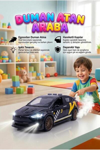 Tıfıl Toys Duman Atan Işıklı Müzikli Sesli 3 Düğme Fonksiyonlu Kapıları Açıla...