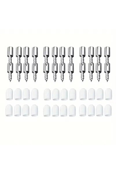 Choice 0.98inch 64Pcs White Set 16/32/64Pcs Shelf Bracket, Self Tapping Screw...