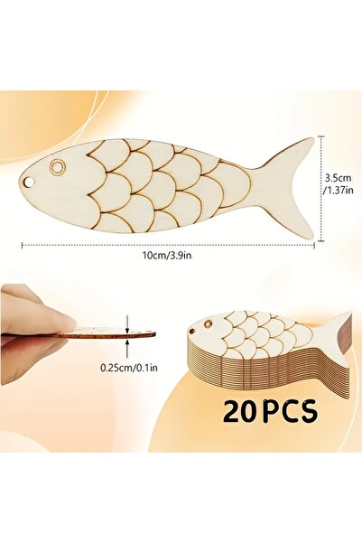 Choice 20pcs 20 pieces of wooden fish paper-cut DIY handicrafts - cutting bla...