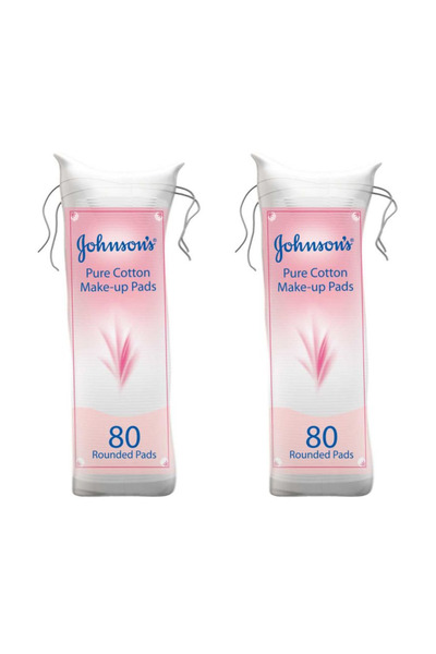 JOHNSEN'S أقراص قطنية نقية للتجميل من 80 قطعة أبيض 1+1