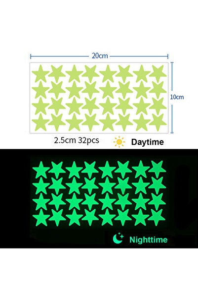 Choice6 212 32 of them Glow In The Dark 3D Stars Moon Wall Stickers Creative ...